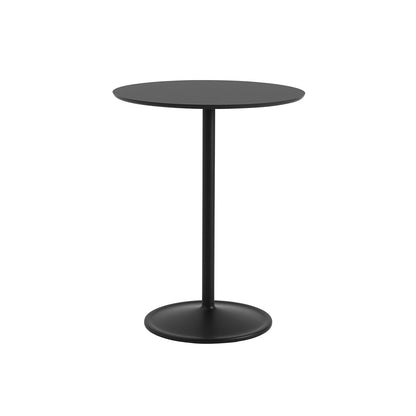 Soft Cafe Table by Muuto - Round (Diameter: 75 cm) / Height: 95 cm / Black Nanolaminate Top / Black Aluminium Base