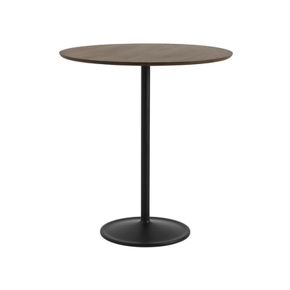 Soft Dining Table by Muuto -  D95 H105 / Solid Dark Oiled Oak Top / Black Aluminium Base