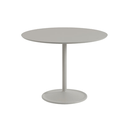 Soft Dining Table by Muuto -  D95 H73 / Grey Linoleum Top / Grey Aluminium Base