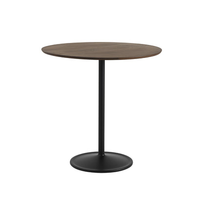 Soft Dining Table by Muuto -  D95 H95 / Solid Dark Oiled Oak Top / Black Aluminium Base