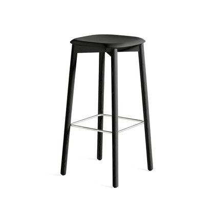 Soft Edge 82 Stool by HAY - H75 / Soft Black Lacquered Oak Base / Soft Black Oak Seat