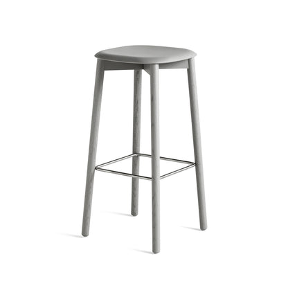 Soft Edge 82 Stool by HAY - H75 / Soft Grey Lacquered Oak Base / Soft Grey Oak Seat