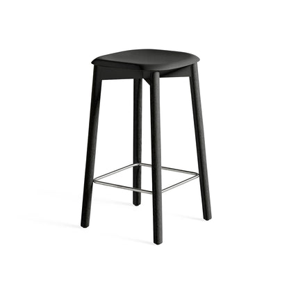 Soft Edge 82 Stool by HAY - H65 / Soft Black Lacquered Oak Base / Soft Black Oak Seat