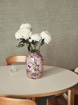 Rey Dining Table by HAY - Ivory White Laminate Tabletop / Golden Beech Frame