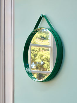 Strap Mirror No 2 by HAY - D 50 cm / Green