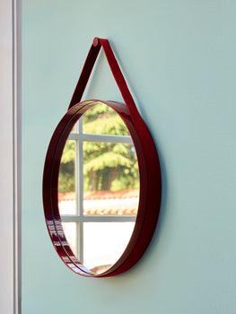 Strap Mirror No 2 by HAY - D 50 cm / Red