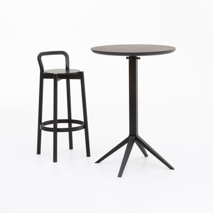 Scout Bistro Bar Table by Karimoku New Standard - Grain Matte Black Lacquered Oak