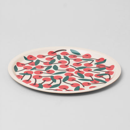 Cherries Small Round Serving Tray by Wrap
