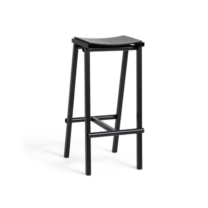 Taburete 8 Bar Stool by HAY - High / Black Lacquered Oak Seat / Black Base