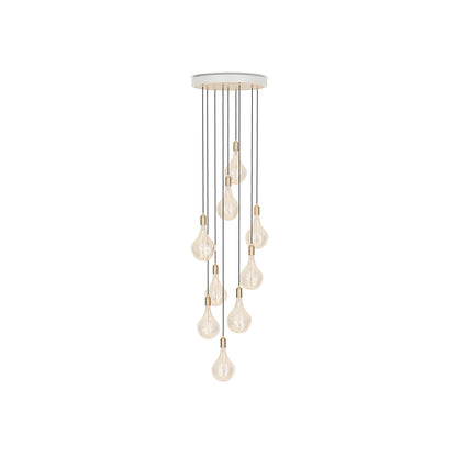 Nine Pendant with Voronoi II by Tala - White Canopy / Brass Grip with Brass Pendants