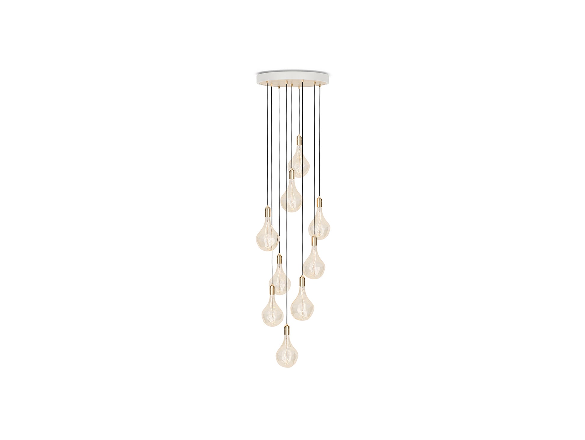 Nine Pendant with Voronoi II by Tala - White Canopy / Brass Grip with Brass Pendants