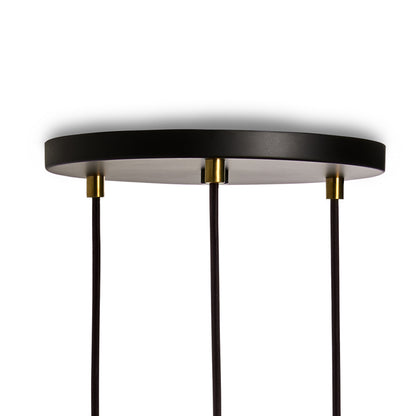 Triple Pendant with Sphere IV by Tala / Black Canopy / Brass Grip