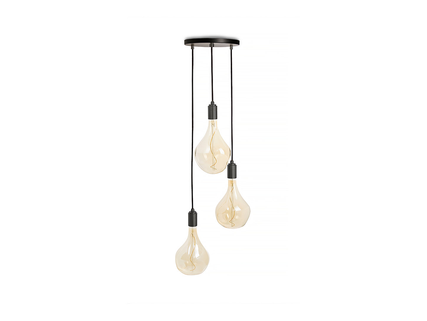 Triple Pendant with Voronoi II by Tala - Black Canopy / Graphite Grip with Graphite Pendants