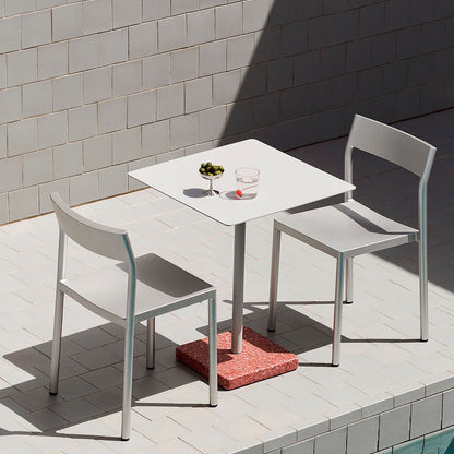 Terrazzo Table by HAY - Square Top (60 x 60 cm) / Sky Grey / Red Terrazzo