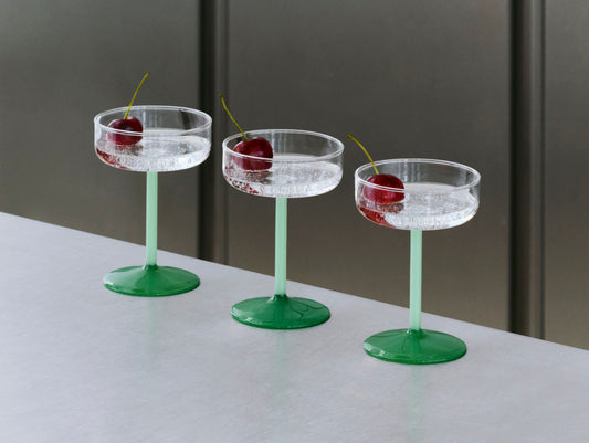 Tint Coupe Glass by HAY - Clear, Jade Light Green and Jade Dark Green