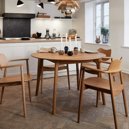 Salon Extendable Table - Round by Ro Collection - Oiled Oak / Length: 120 cm (Without Extension Plates)