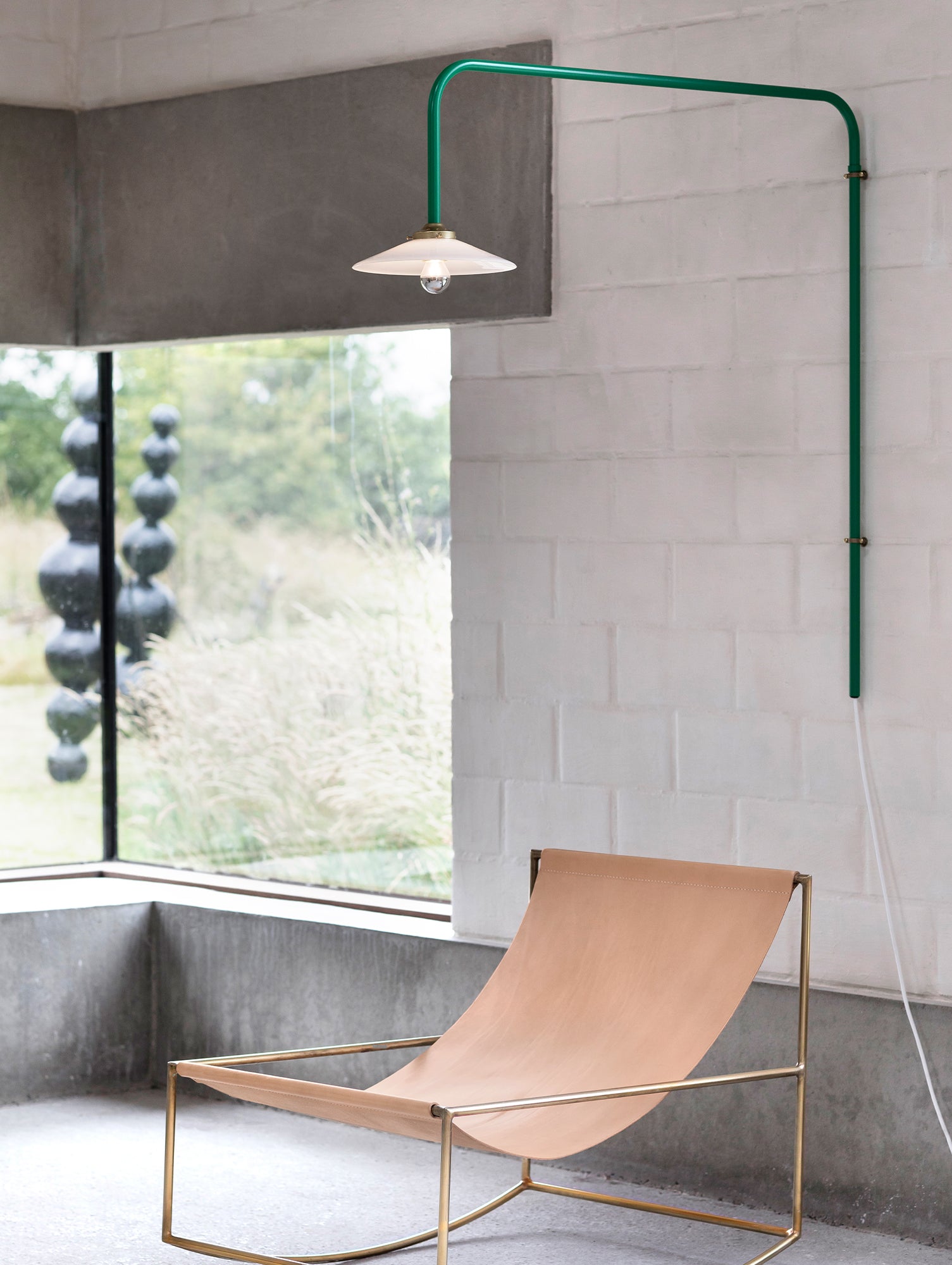 Hanging Lamp No.5 by Valerie Objects - Green Steel