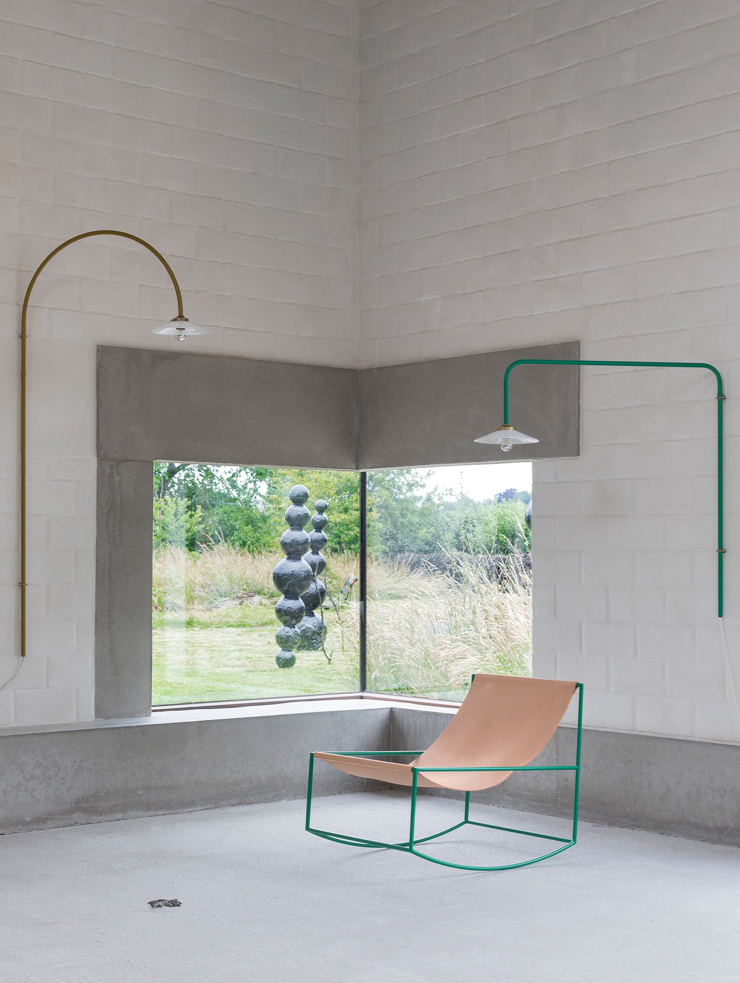 Hanging Lamp No.5 by Valerie Objects - Green Steel