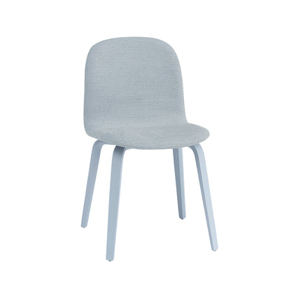 Visu Chair Wood Base Upholstered by Muuto - Light Blue Ash and Ecriture 710