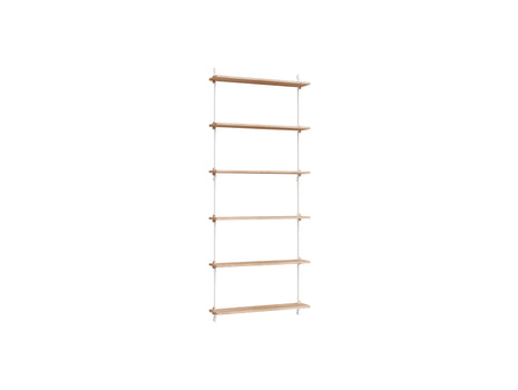 Wall Shelving System Sets (200 cm) by Moebe - WS.200.1 / White Uprights / Oiled Oak