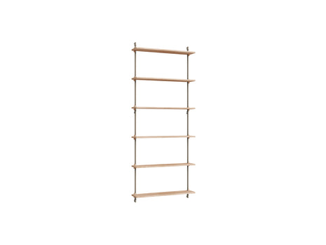 Wall Shelving System Sets (200 cm) by Moebe - WS.200.1 / Warm Grey Uprights / Oiled Oak