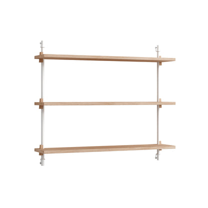 Wall Shelving System Sets 65.1 by Moebe - White Uprights / Oiled Oak