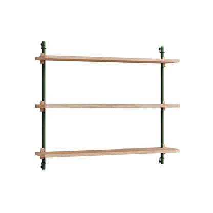 Wall Shelving System Sets 65.1 by Moebe - Pine Green Uprights / Oiled Oak