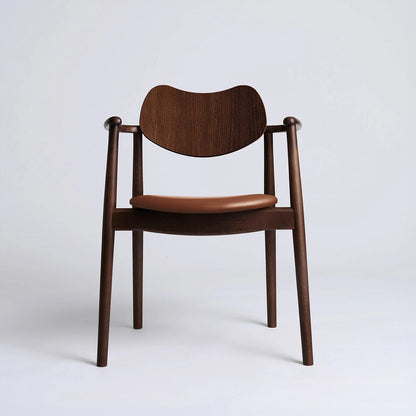 Regatta Chair Seat Upholstered by Ro Collection - Walnut Stained Beech / Supreme Cognac Leather