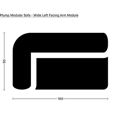 Plump Modular Sofa - Wide Left Facing Arm Module by Tom Dixon