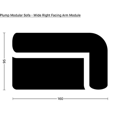 Plump Modular Sofa - Wide Right Facing Arm Module by Tom Dixon
