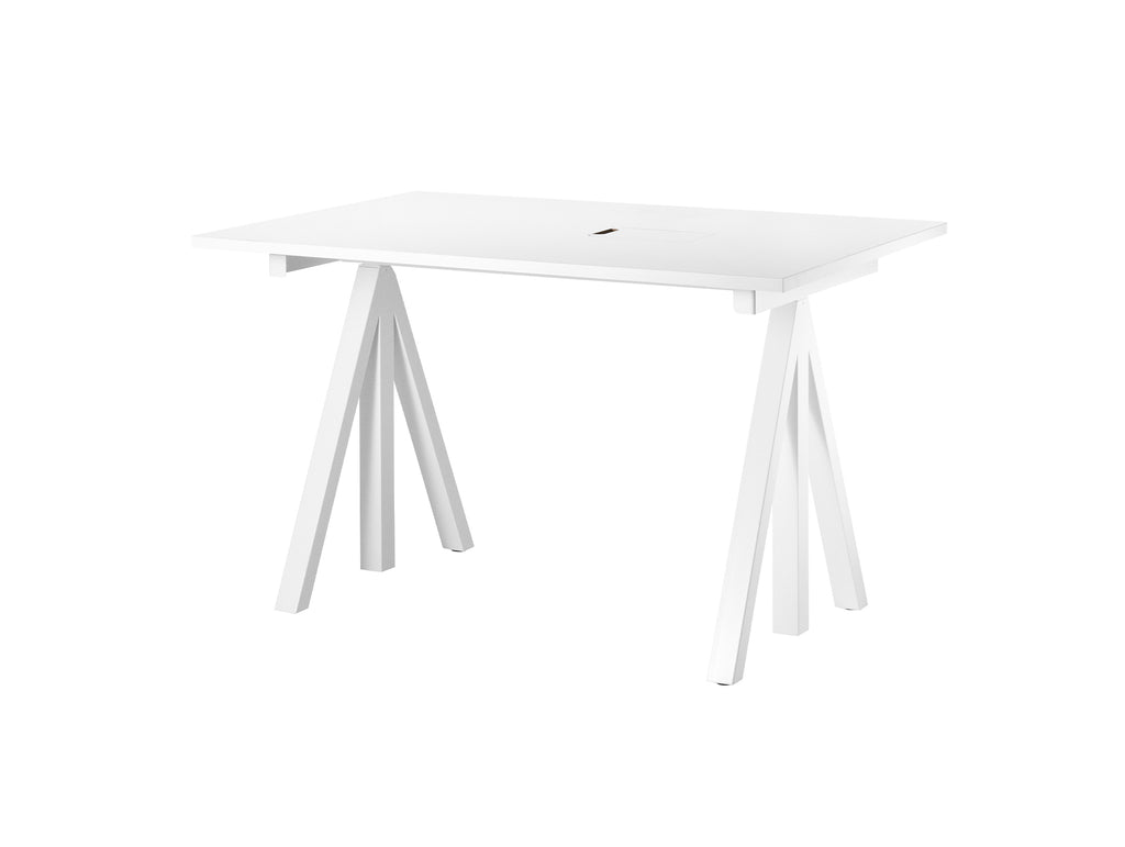 String Work Desk by String - 120 x 78 / White Frame / White Laminated MDF Desktop