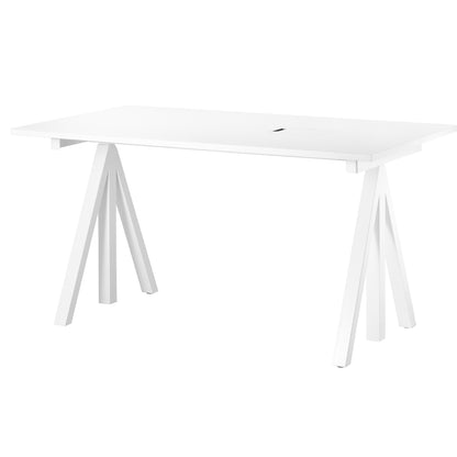 String Work Desk by String - 140 x 78 / White Frame / White Laminated MDF Desktop