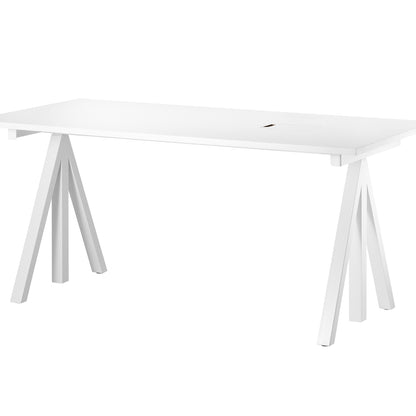 String Work Desk by String - 160 x 78 / White Frame / White Laminated MDF Desktop