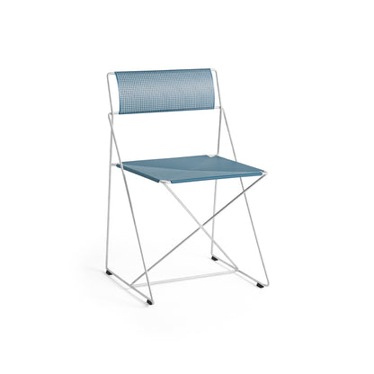 X-Line Chair Outdoor by HAY – Hot Galvanised Steel Frame / Powder Blue Seat and Back