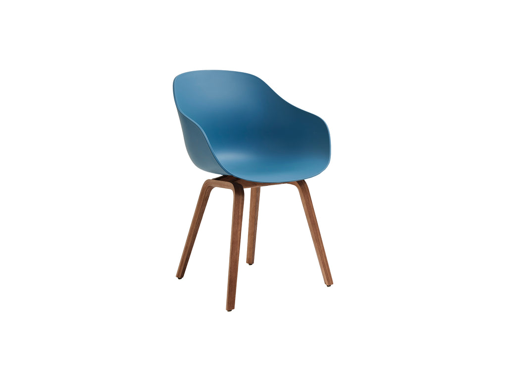 About A Chair AAC 222 - New Colours by HAY / Azure Blue Shell / Lacquered Walnut Base