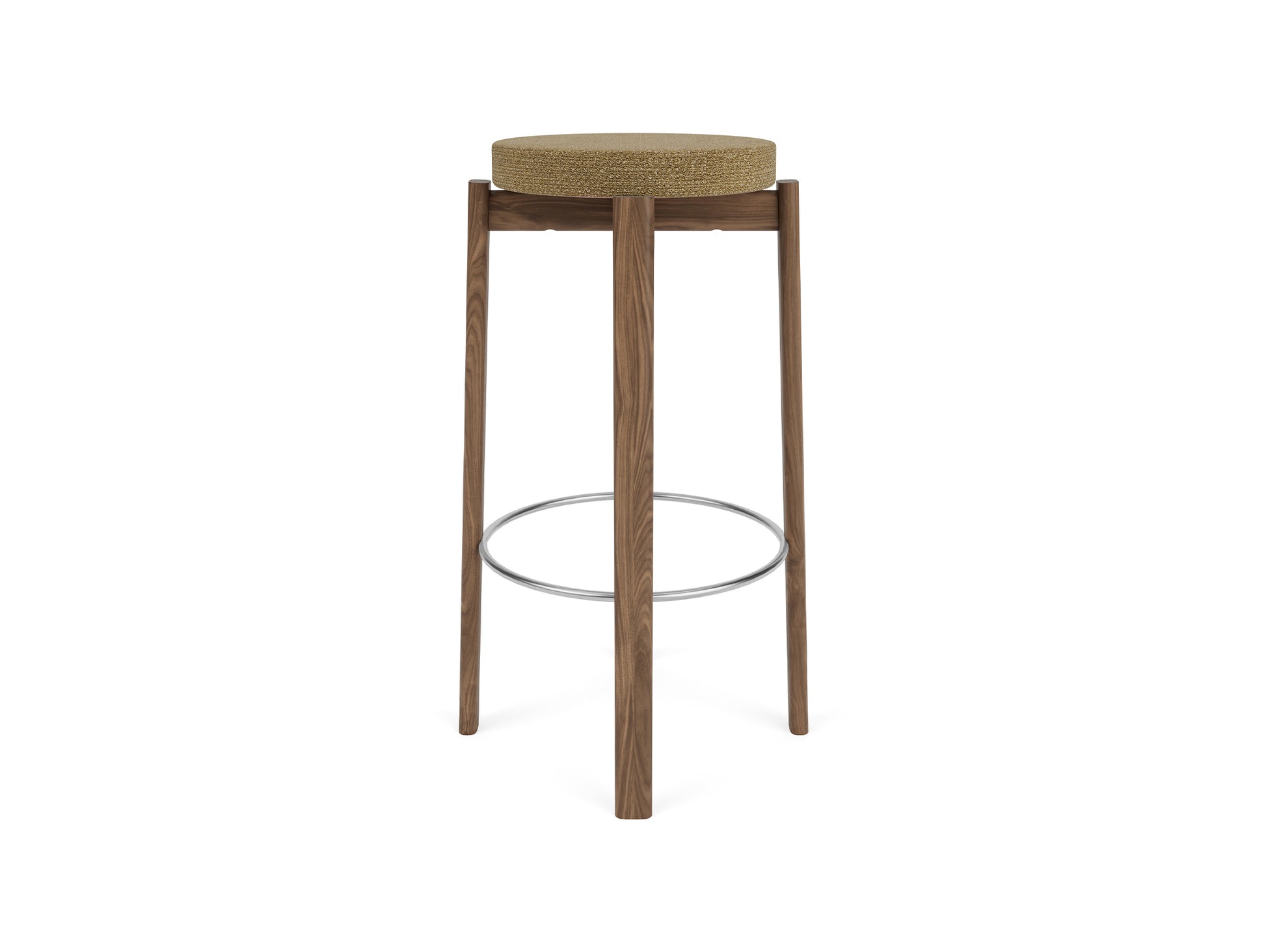 Passage Bar/Counter Stool Upholstered by Audo Copenhagen - Bar Stool / Walnut Base / Barnum Boucle 05