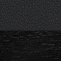Swatch for Black Lacquered Oak / Black Grano Leather