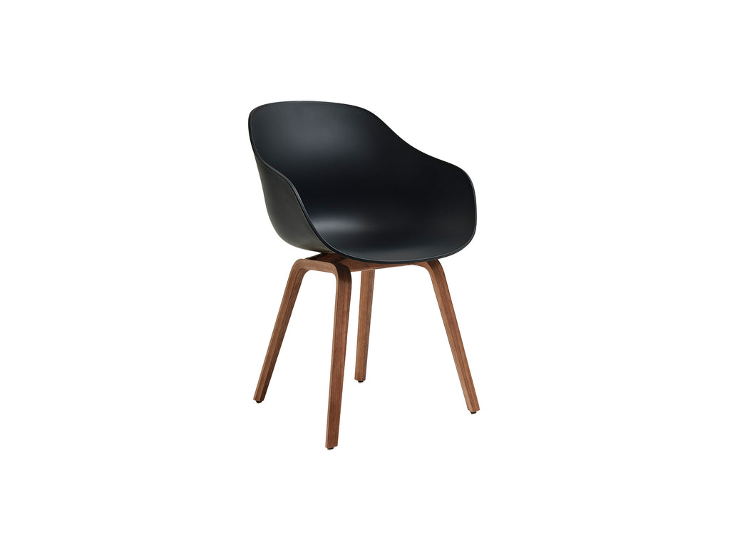 About A Chair AAC 222 - New Colours by HAY / Black Shell / Lacquered Walnut Base