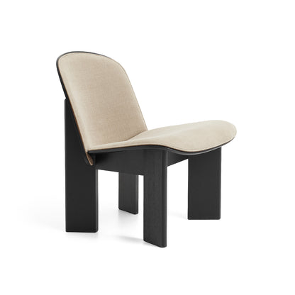 Chisel Lounge Chair (Front Upholstery) by HAY - Black Lacquered Oak / Linara Doeskin 216