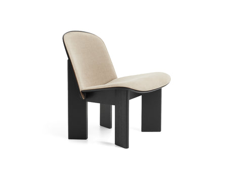 Chisel Lounge Chair (Front Upholstery) by HAY - Black Lacquered Oak / Linara Doeskin 216