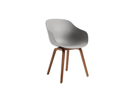 About A Chair AAC 222 - New Colours by HAY / Concrete Grey Shell / Lacquered Walnut Base