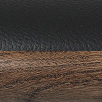 Swatch for Dark Stained Oak Base / Black Leather Seat