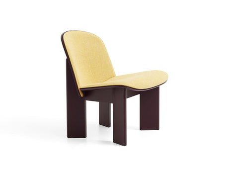 Chisel Lounge Chair (Front Upholstery) by HAY - Dark Bordeaux Lacquered Beech / Hallingdal 65 407