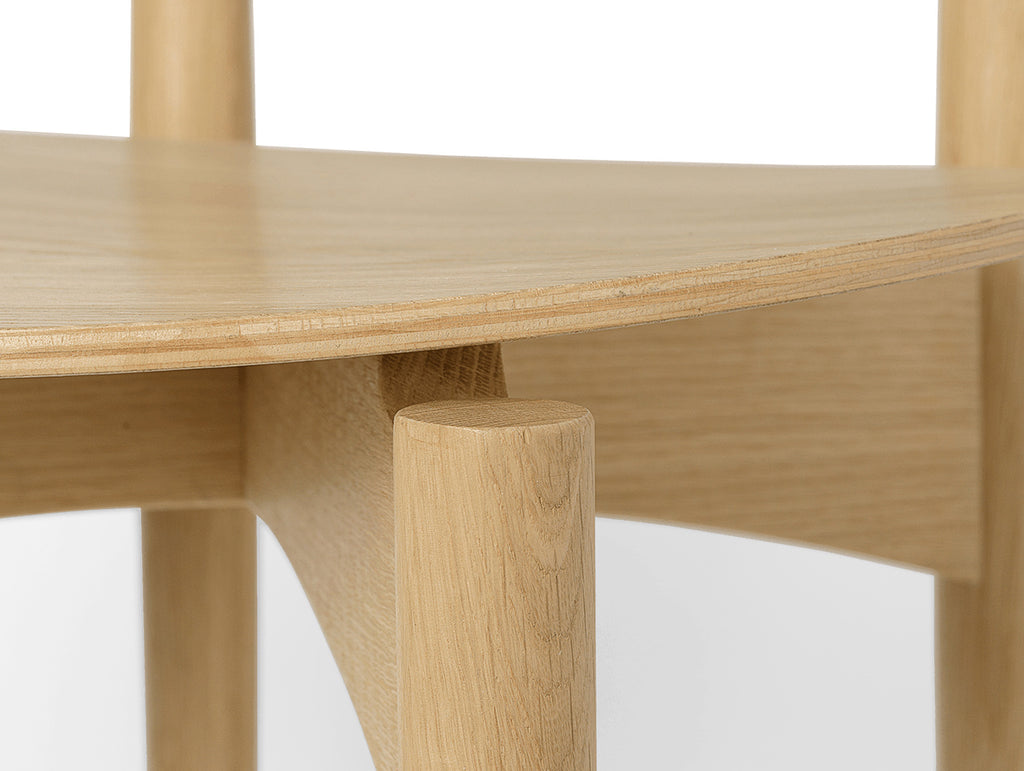 Herman Dining Chair with Wood Base by Ferm Living - Oak Veneer Seat / Solid Oak Frame