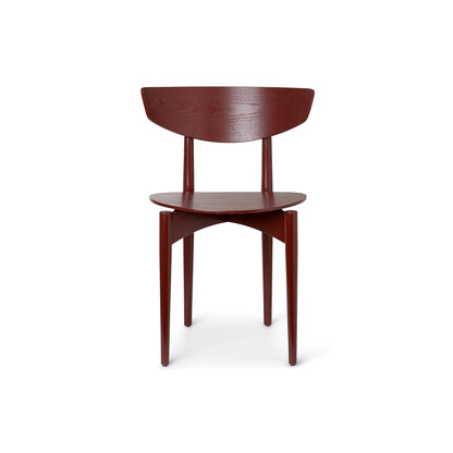 Herman Dining Chair with Wood Base by Ferm Living - Red Brown Ash Veneer Seat / Solid Red Brown Ash Frame