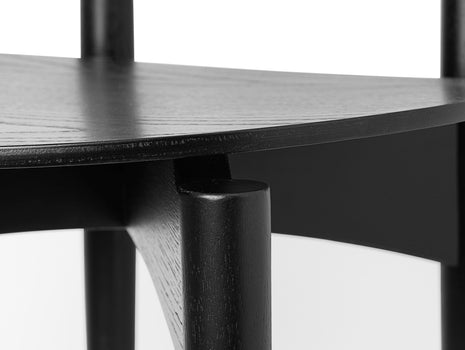 Herman Dining Chair with Wood Base by Ferm Living - Black Ash Veneer Seat / Solid Black Ash Frame