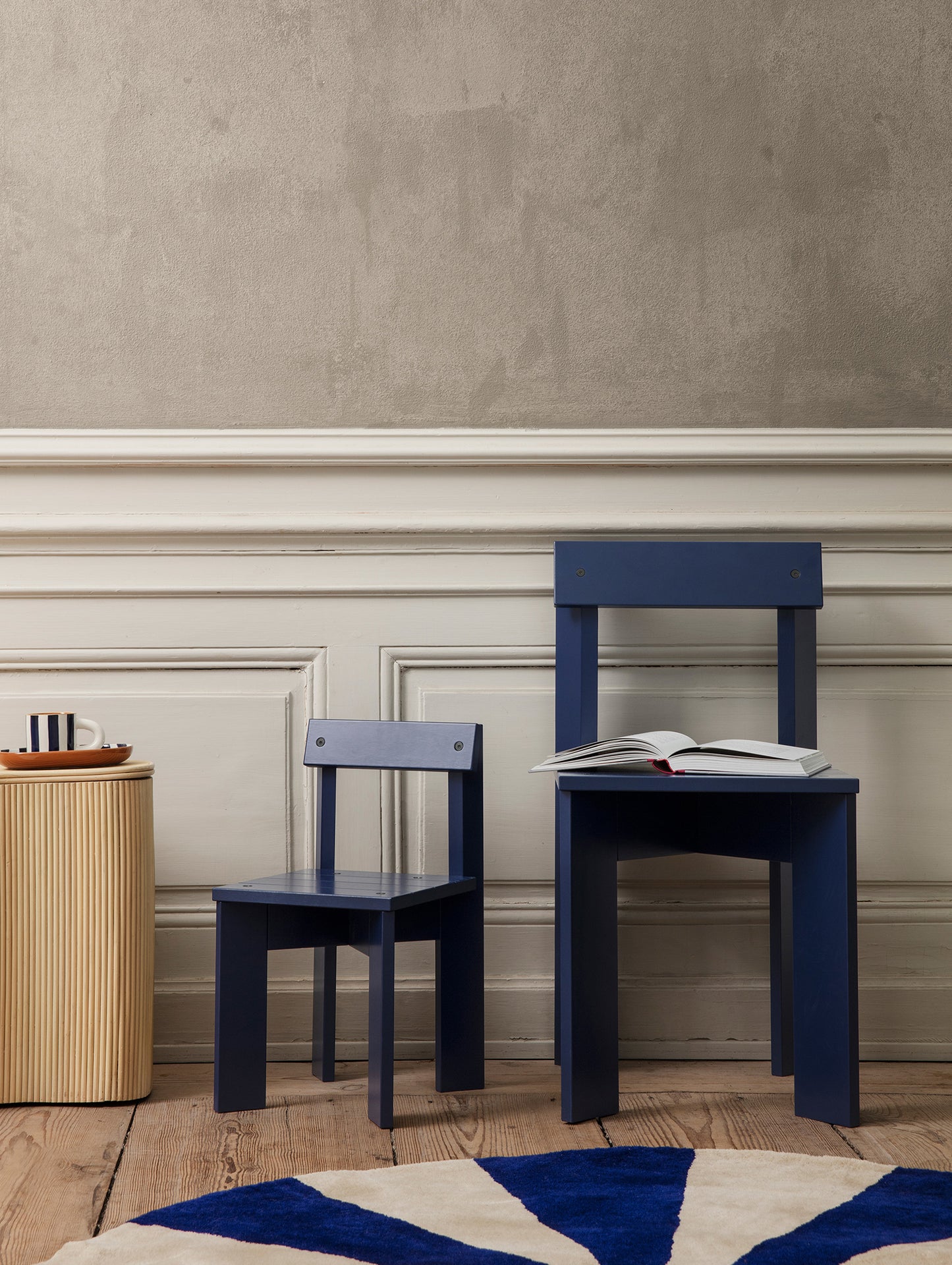 Ark Dining Chair by Ferm Living - Blue Lacquered Beech