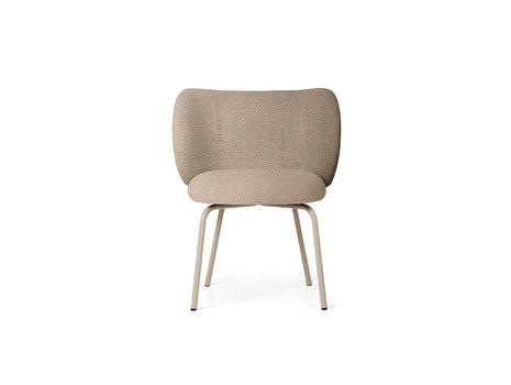 Rico Dining Chair - Fixed Base by Ferm Living - Sand Bouclé / Cashmere Base