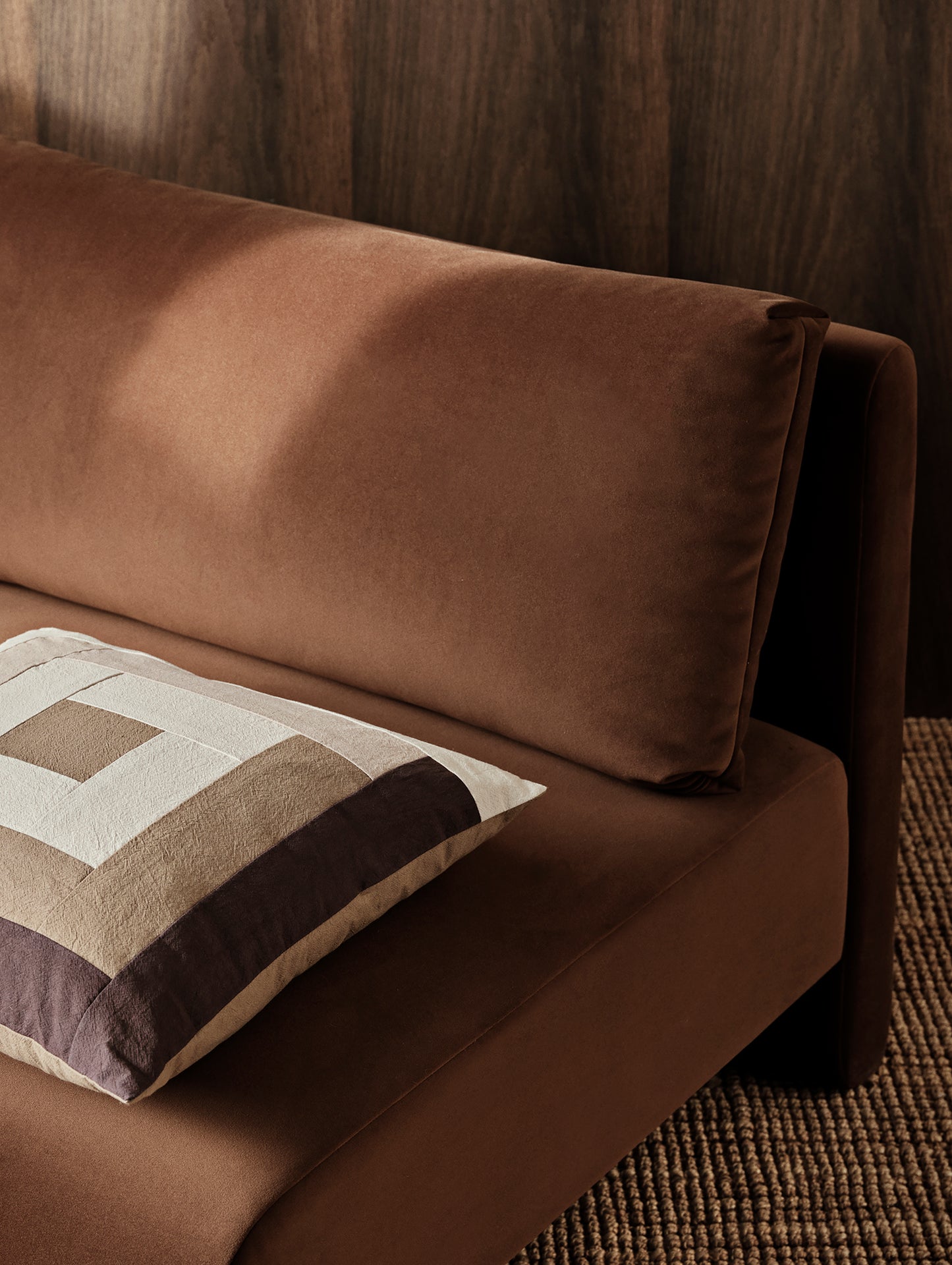 Dase 2-Seater Modular Sofa by Ferm Living - Rich Velvet Soft Brown