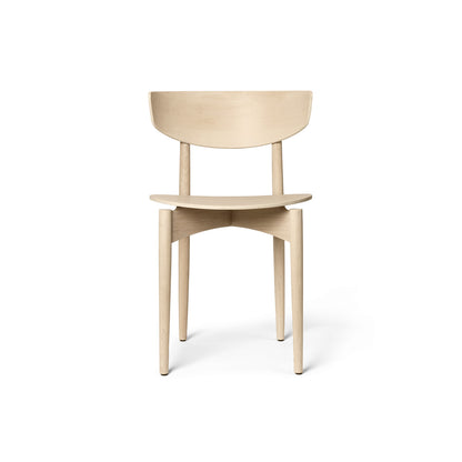 Herman Dining Chair with Wood Base by Ferm Living - White Oiled Beech Veneer Seat / Solid White Oiled Beech Frame